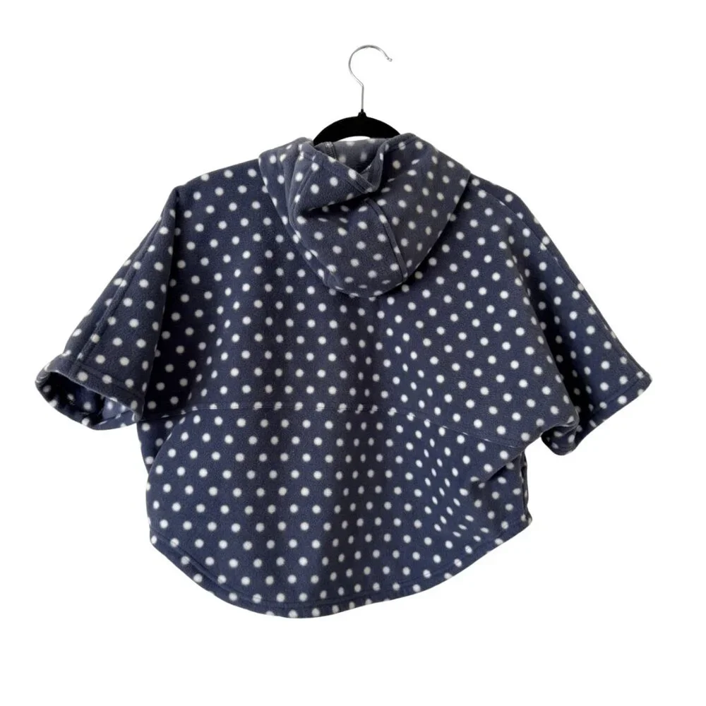 Kid's Columbia Cozy Fleece Polka Dot Poncho Half Zip Pullover Hoodie Jacket - XS - Picture 3 of 4